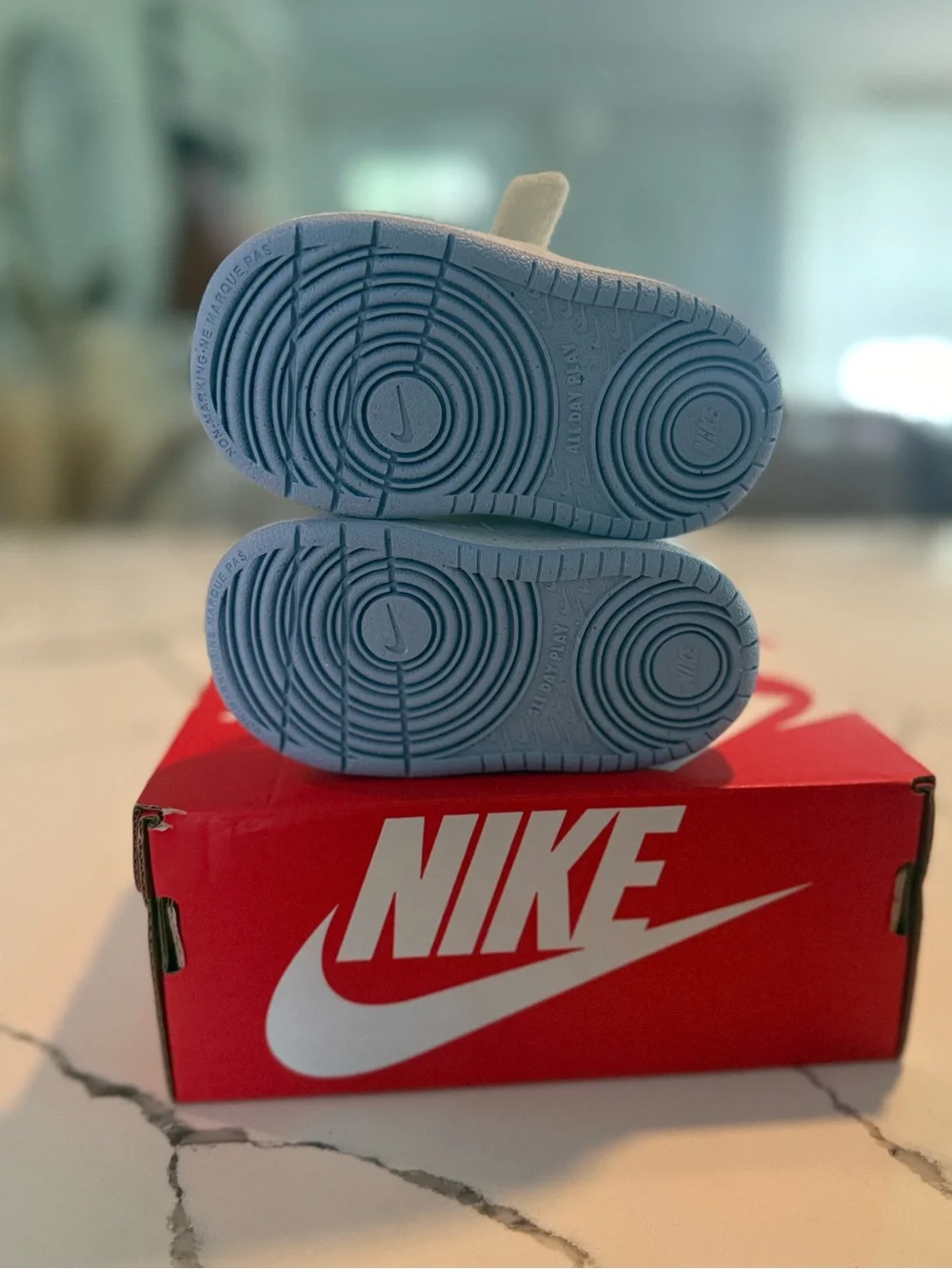 Nike Court Borough Low Recraft TD 4C White Blue Toddler Sneakers NWT DV5458-103